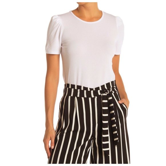 Philosophy Ivory Short Sleeve Crew Neck Blouse - Picture 6 of 6